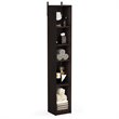 Furinno INDO Contemporary Engineered Wood Slim Open Bath Cabinet in Espresso