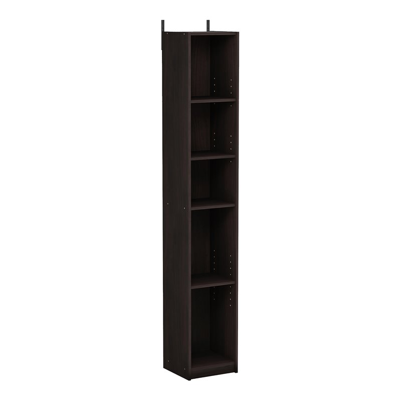 Furinno INDO Contemporary Engineered Wood Slim Open Bath Cabinet in Espresso