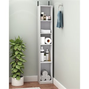 Furinno INDO Contemporary Engineered Wood Slim Open Bath Cabinet in White