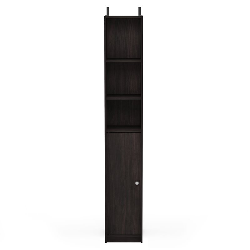 Furinno INDO Contemporary Engineered Wood Slim Door Bath Cabinet in Espresso