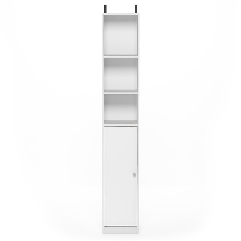 Furinno INDO Contemporary Engineered Wood Slim Door Bath Cabinet in White