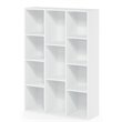 Furinno LUDER Engineered Wood 11-Cube Reversible Open Shelf Bookcase in White