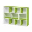 Furinno LUDER Engineered Wood 11-Cube Reversible Open Shelf Bookcase in Green