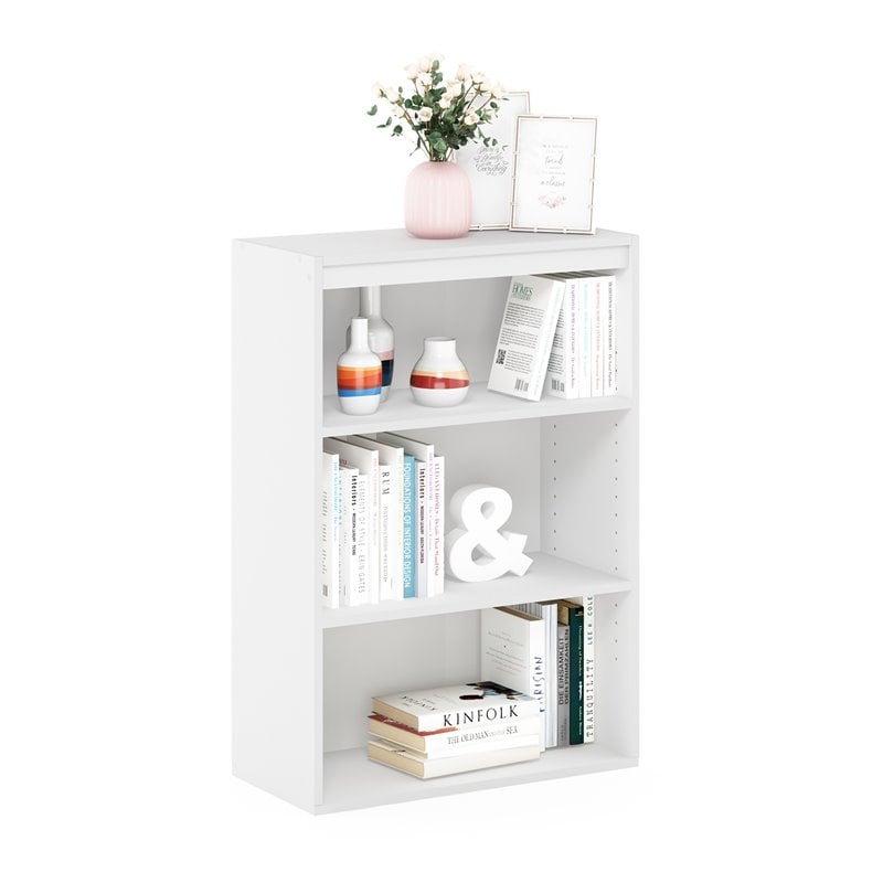 Furinno PASIR Contemporary Engineered Wood 3-Tier Open Shelf in White