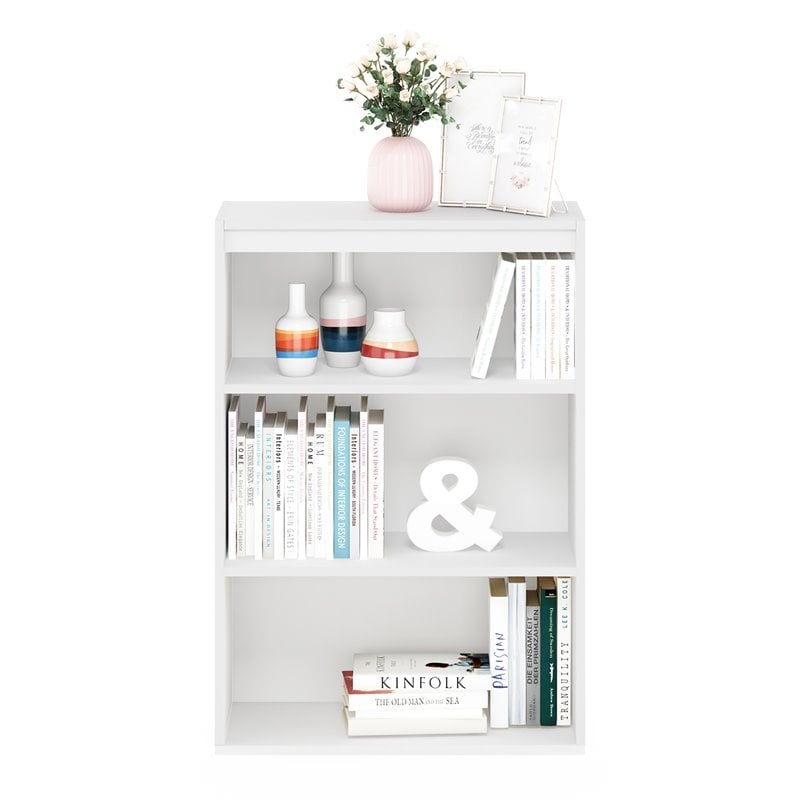 Furinno PASIR Contemporary Engineered Wood 3-Tier Open Shelf in White