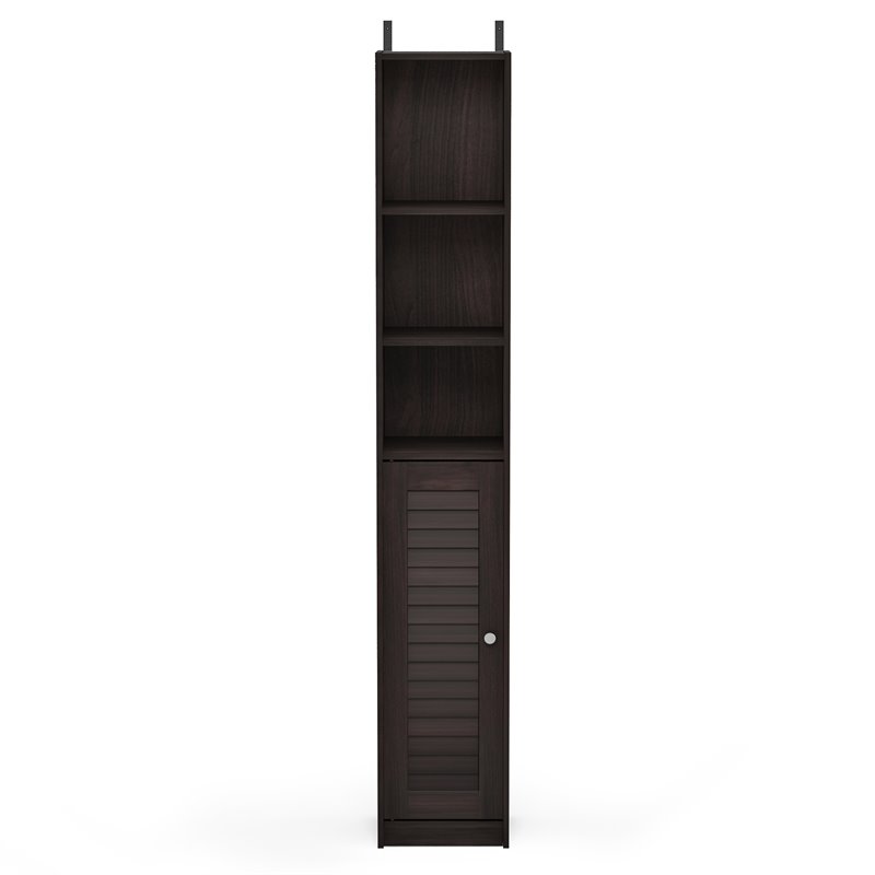 Furinno INDO Contemporary Engineered Wood Slim Luver Door Bath Cabinet Espresso