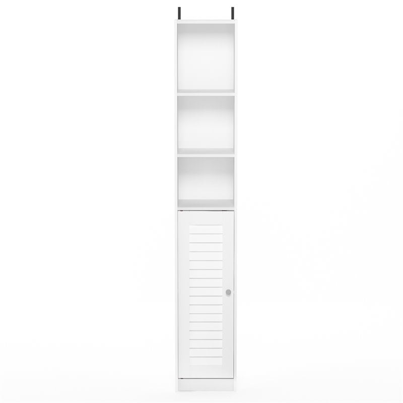 Furinno INDO Contemporary Engineered Wood Slim Luver Door Bath Cabinet White