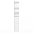 Furinno INDO Contemporary Engineered Wood Slim Luver Door Bath Cabinet White