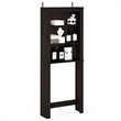 Furinno INDO Contemporary Engineered Wood Open Bath Cabinet in Espresso