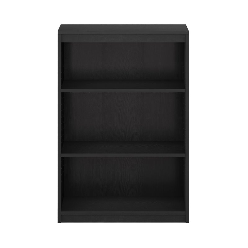 Furinno Gruen Engineered Wood 3-Tier Adjustable Shelves Bookcase in Black