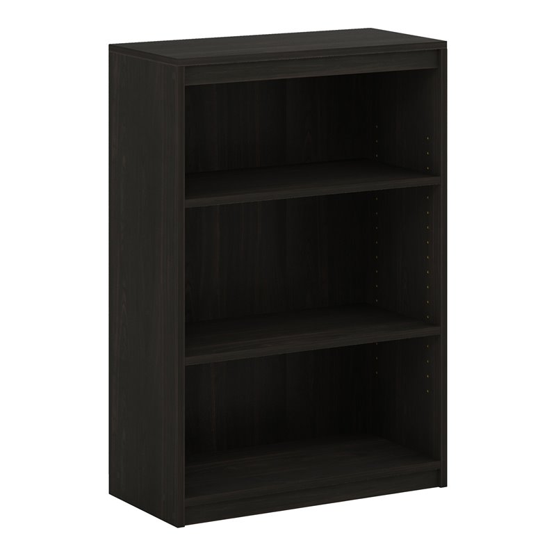 Furinno Gruen Engineered Wood 3-Tier Adjustable Shelves Bookcase in Espresso