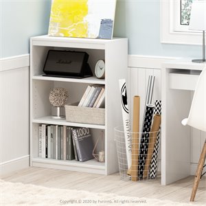 Furinno GRUEN Engineered Wood 3-Tier AdJUSTable Shelves Bookcase in White