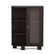 Furinno INDO Engineered Wood Storage Shelf with Louver Door Cabinet in Espresso
