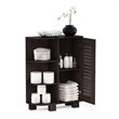 Furinno INDO Engineered Wood Storage Shelf with Louver Door Cabinet in Espresso