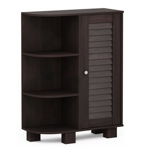 furinno indo engineered wood storage shelf with louver door cabinet