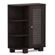 Furinno INDO Engineered Wood Storage Shelf with Louver Door Cabinet in Espresso