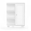 Furinno INDO Engineered Wood Storage Shelf with Louver Door Cabinet in White