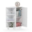 Furinno INDO Engineered Wood Storage Shelf with Louver Door Cabinet in White