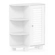 Furinno INDO Engineered Wood Storage Shelf with Louver Door Cabinet in White
