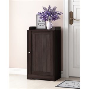 Furinno INDO Engineered Wood Standing Louver Door Cabinet in Espresso