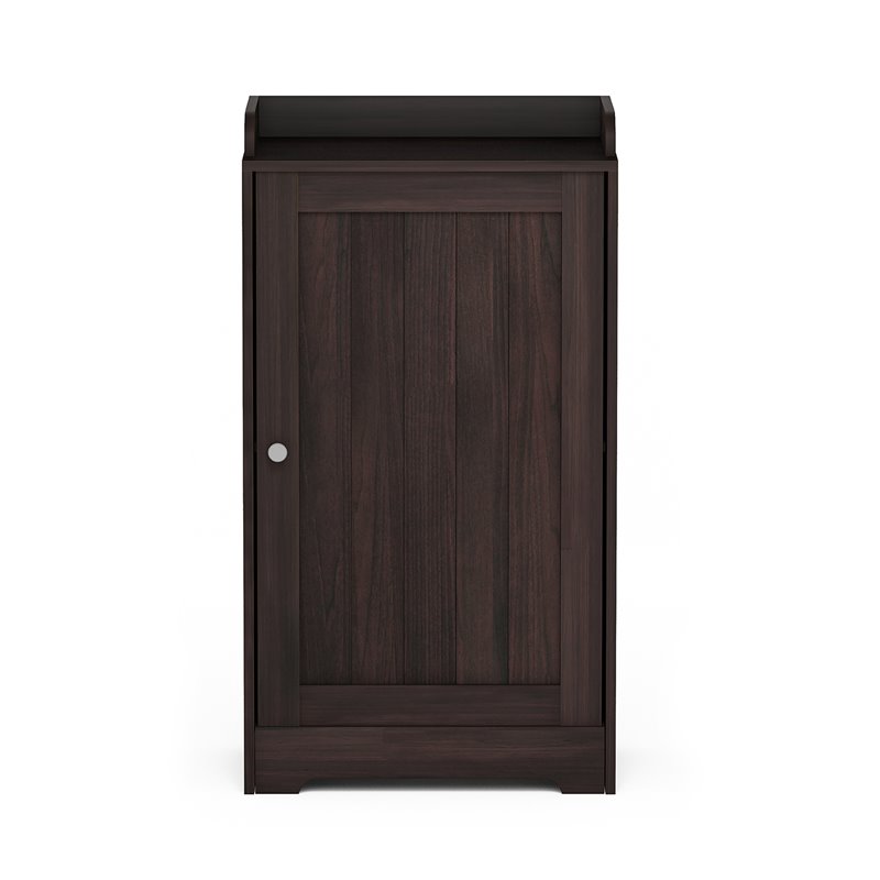 Furinno INDO Engineered Wood Standing Louver Door Cabinet in Espresso
