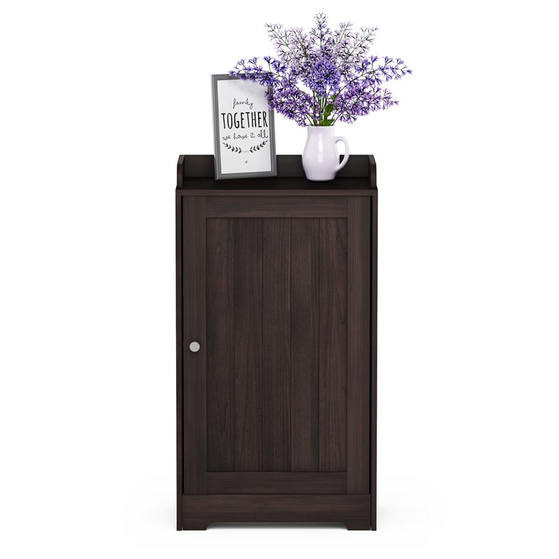 Furinno INDO Engineered Wood Standing Louver Door Cabinet in Espresso