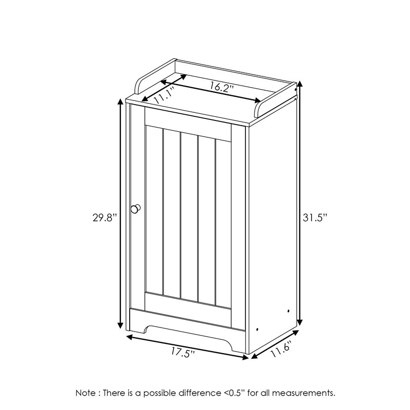 Furinno INDO Engineered Wood Standing Louver Door Cabinet in White