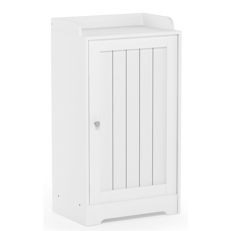 Furinno INDO Engineered Wood Standing Louver Door Cabinet in White
