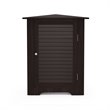 Furinno INDO Engineered Wood Corner Louver Door Cabinet in Espresso