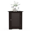 Furinno INDO Engineered Wood Corner Louver Door Cabinet in Espresso