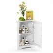 Furinno INDO Engineered Wood Corner Louver Door Cabinet in White