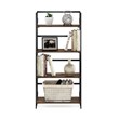 Furinno Riau No Tool Engineered Wood 4-Tier Bookcase in Rustic Oak/Black