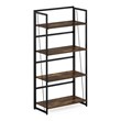 Furinno Riau No Tool Engineered Wood 4-Tier Bookcase in Rustic Oak/Black