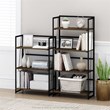 Furinno Riau No Tool Engineered Wood 4-Tier Bookcase in Rustic Oak/Black