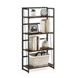 Furinno Riau No Tool Engineered Wood 4-Tier Bookcase in Rustic Oak/Black