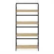 Furinno Riau No Tool Engineered Wood 4-Tier Bookcase in Sonoma Oak/Black