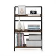 Furinno Riau No Tool Engineered Wood 3-Tier Bookcase in Rustic Oak/Black