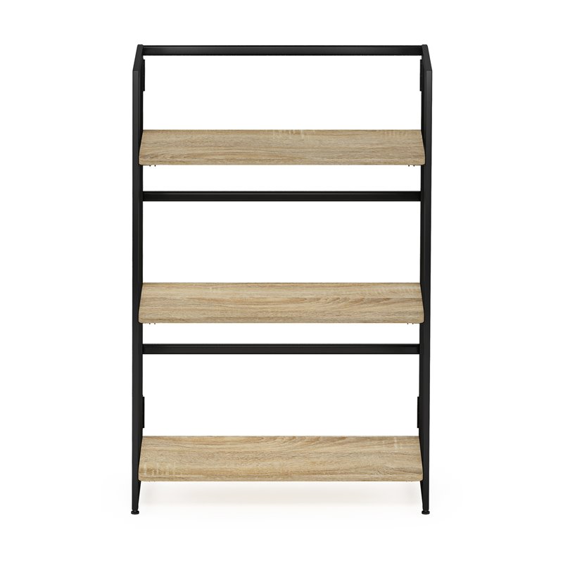 Furinno Riau No Tool Engineered Wood 3-Tier Bookcase in Sonoma Oak/Black