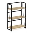 Furinno Riau No Tool Engineered Wood 3-Tier Bookcase in Sonoma Oak/Black