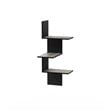 Furinno ROSSI Engineered Wood 3-Tier Wall Floating Corner Shelf in Oak Gray