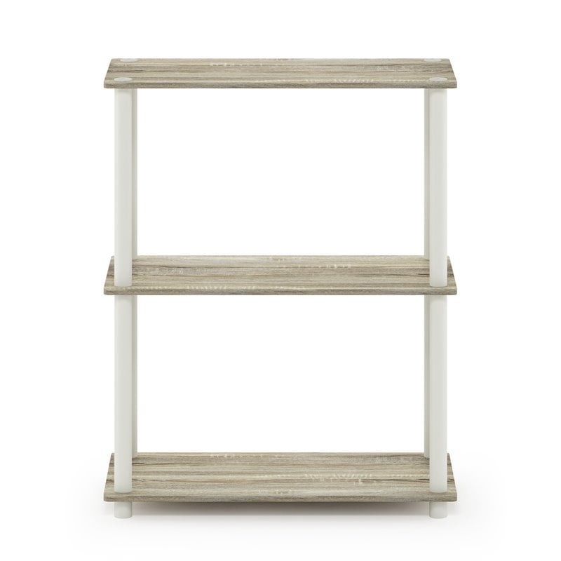 Furinno TURN-N-TUBE Wood 3-Tier Shelf Display Rack in Sonoma Oak