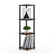 Furinno TURN-N-TUBE Wood 4-Tier Corner Display Rack in Columbia Walnut/Black