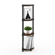 Furinno TURN-N-TUBE Wood 4-Tier Corner Display Rack in Columbia Walnut/Black
