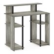 Furinno JAYA Engineered Wood Computer Writing Desk in French Oak Gray/Black