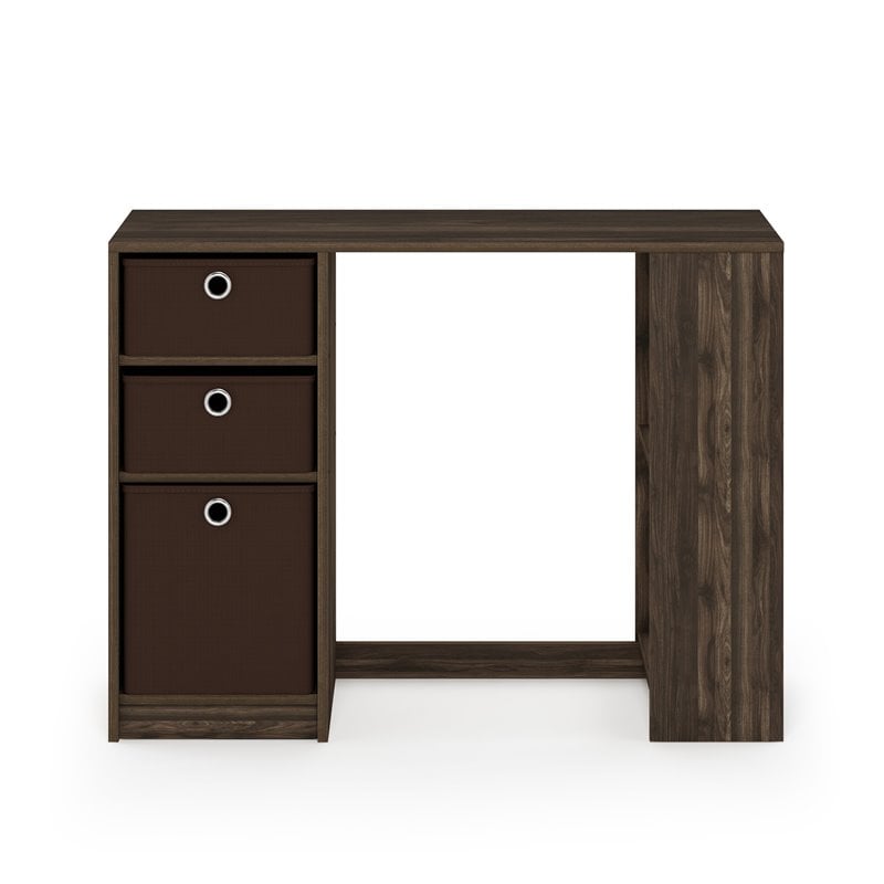 Furinno JAYA Engineered Wood Computer Study Desk in Columbia Walnut/Dark Brown