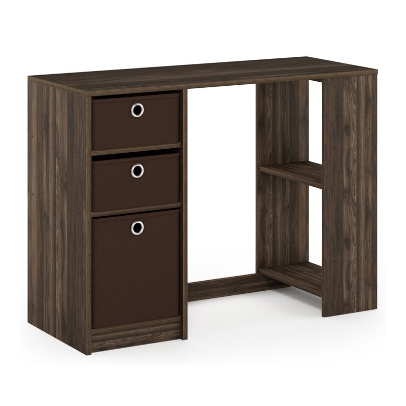 Furinno JAYA Engineered Wood Computer Study Desk in Columbia Walnut/Dark Brown