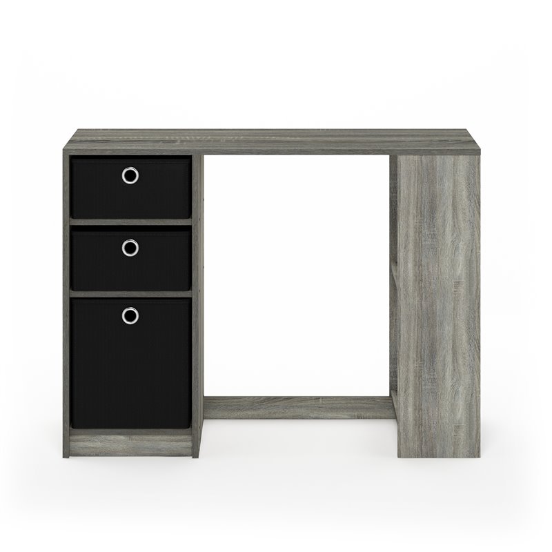 Furinno JAYA Engineered Wood Computer Study Desk in French Oak Gray/Black