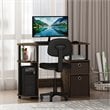 Furinno JAYA Engineered Wood SIMPLISTIC Computer Study Desk in Columbia Walnut