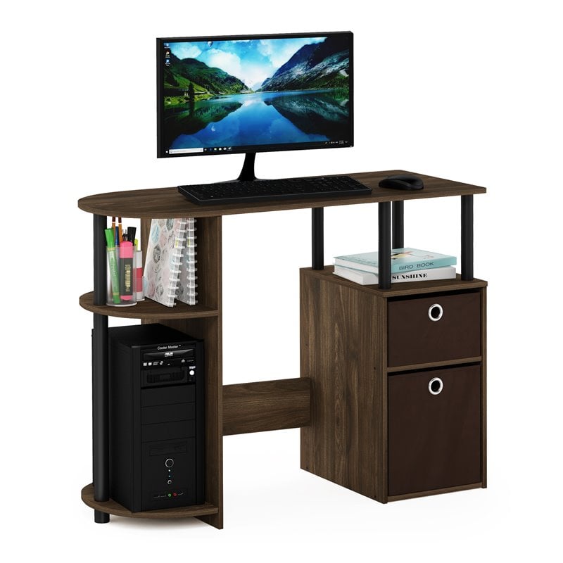 Furinno JAYA Engineered Wood SIMPLISTIC Computer Study Desk in Columbia Walnut