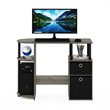 Furinno JAYA Engineered Wood SIMPLISTIC Computer Study Desk in Oak Gray/Black